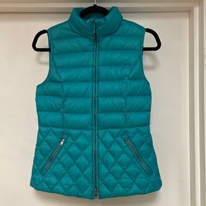 Turquoise Talbots Down Puffer Zip up Vest